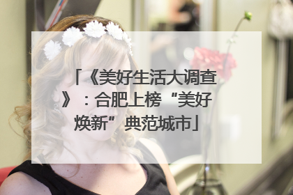 《美好生活大调查》：合肥上榜“美好焕新”典范城市