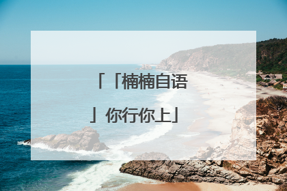 「楠楠自语」你行你上