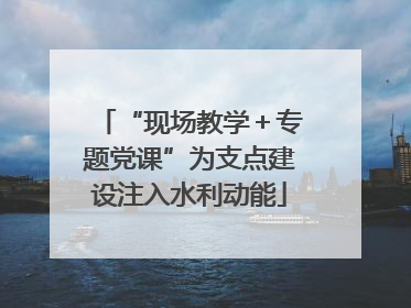 “现场教学＋专题党课”为支点建设注入水利动能