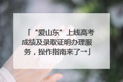 “爱山东”上线高考成绩及录取证明办理服务，操作指南来了→