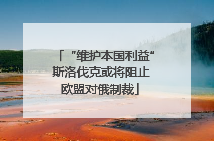 “维护本国利益” 斯洛伐克或将阻止欧盟对俄制裁