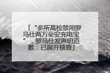 “多所高校禁用罗马仕两万毫安充电宝”，罗马仕发声明道歉：已展开核查
