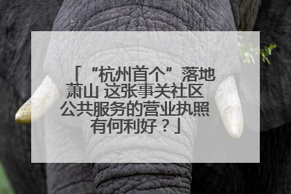 “杭州首个”落地萧山 这张事关社区公共服务的营业执照有何利好？