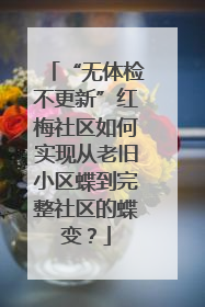 “无体检不更新”红梅社区如何实现从老旧小区蝶到完整社区的蝶变？