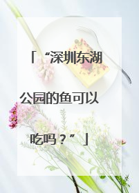 “深圳东湖公园的鱼可以吃吗？”