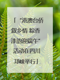 “港澳台侨叙乡情 粽香漆韵迎端午” 活动在四川邛崃举行