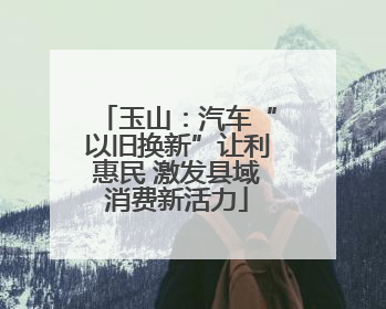 玉山：汽车“以旧换新”让利惠民 激发县域消费新活力