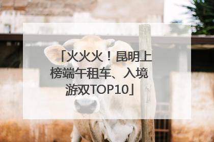 火火火！昆明上榜端午租车、入境游双TOP10