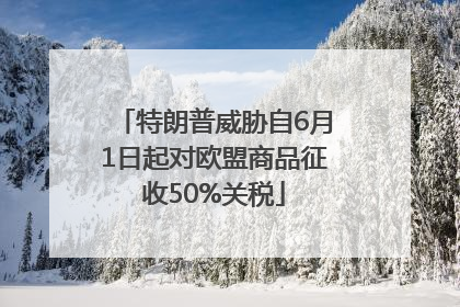 特朗普威胁自6月1日起对欧盟商品征收50%关税