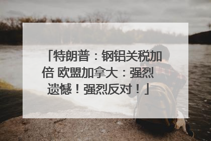 特朗普：钢铝关税加倍 欧盟加拿大：强烈遗憾！强烈反对！