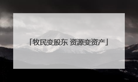 牧民变股东 资源变资产