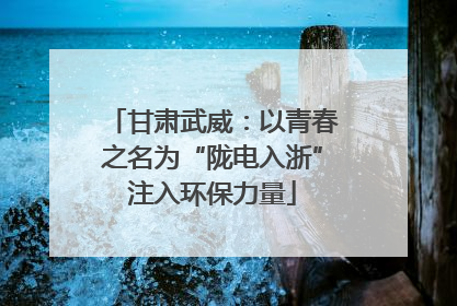 甘肃武威：以青春之名为“陇电入浙”注入环保力量