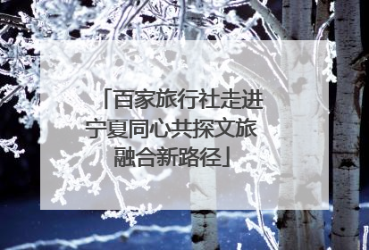百家旅行社走进宁夏同心共探文旅融合新路径