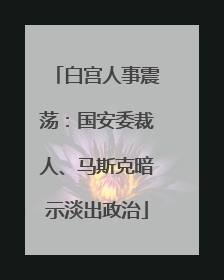 白宫人事震荡：国安委裁人、马斯克暗示淡出政治