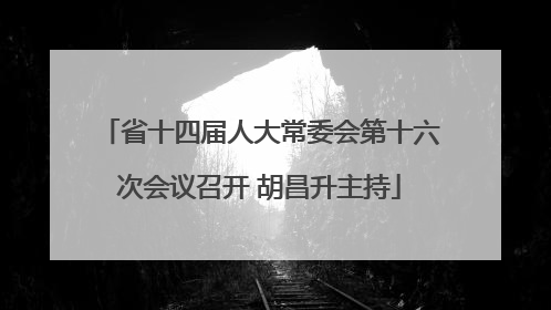 省十四届人大常委会第十六次会议召开 胡昌升主持