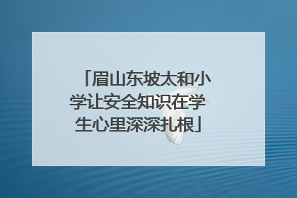 眉山东坡太和小学让安全知识在学生心里深深扎根