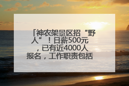 神农架景区招“野人”！日薪500元，已有近4000人报名，工作职责包括“接受游客投喂”