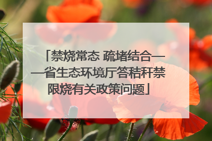 禁烧常态 疏堵结合——省生态环境厅答秸秆禁限烧有关政策问题