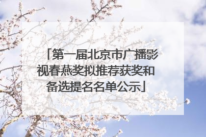 第一届北京市广播影视春燕奖拟推荐获奖和备选提名名单公示