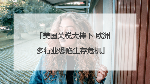 美国关税大棒下 欧洲多行业恐陷生存危机