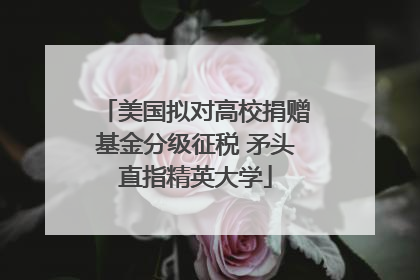 美国拟对高校捐赠基金分级征税 矛头直指精英大学