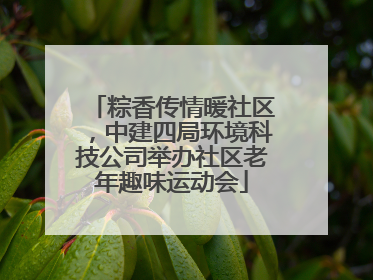 粽香传情暖社区，中建四局环境科技公司举办社区老年趣味运动会