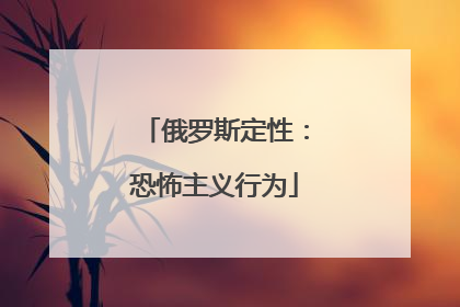 俄罗斯定性：恐怖主义行为