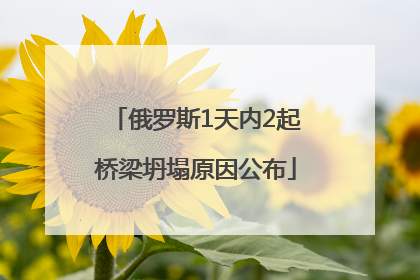 俄罗斯1天内2起桥梁坍塌原因公布