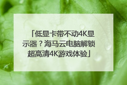 低显卡带不动4K显示器？海马云电脑解锁超高清4K游戏体验