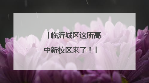 临沂城区这所高中新校区来了！