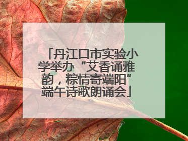 丹江口市实验小学举办“艾香诵雅韵，粽情寄端阳”端午诗歌朗诵会