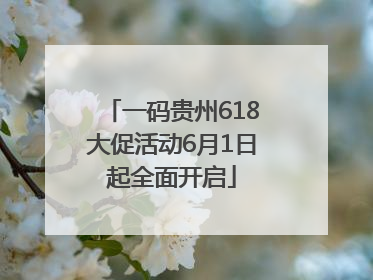 一码贵州618大促活动6月1日起全面开启