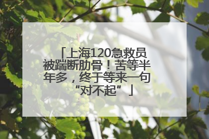 上海120急救员被踹断肋骨！苦等半年多，终于等来一句“对不起”