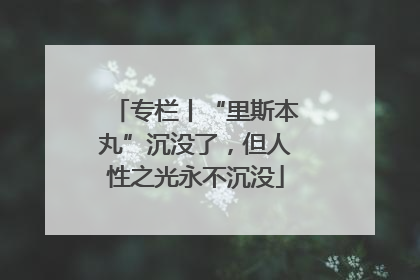 专栏丨“里斯本丸”沉没了，但人性之光永不沉没