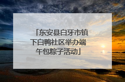 东安县白牙市镇下白鸭社区举办端午包粽子活动