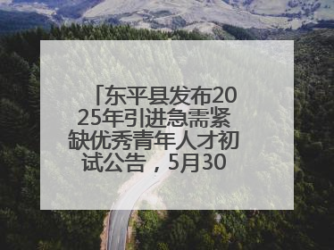 东平县发布2025年引进急需紧缺优秀青年人才初试公告，5月30日开展面谈