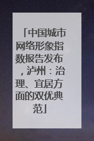 中国城市网络形象指数报告发布，泸州：治理、宜居方面的双优典范
