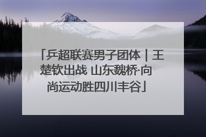 乒超联赛男子团体｜王楚钦出战 山东魏桥·向尚运动胜四川丰谷