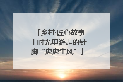 乡村·匠心故事丨时光里游走的针脚“虎虎生风”