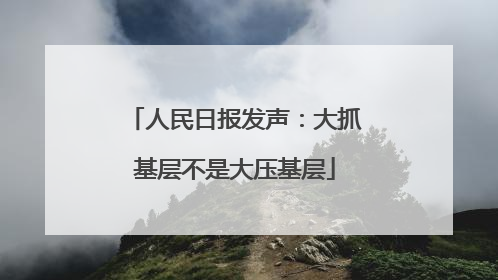 人民日报发声：大抓基层不是大压基层