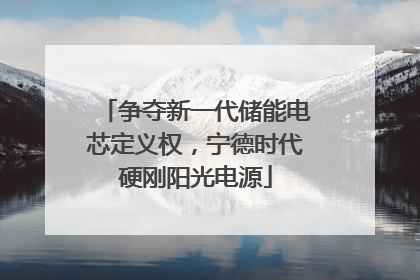 争夺新一代储能电芯定义权，宁德时代硬刚阳光电源