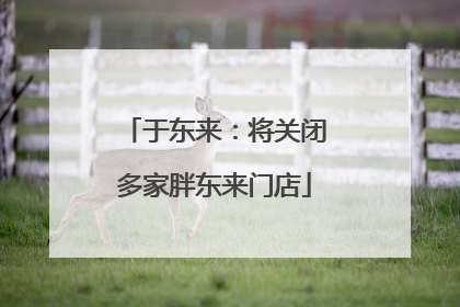 于东来：将关闭多家胖东来门店