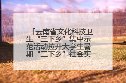 云南省文化科技卫生“三下乡”集中示范活动拉开大学生暑期“三下乡”社会实践活动序幕