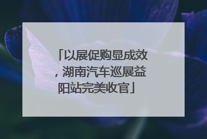 以展促购显成效，湖南汽车巡展益阳站完美收官