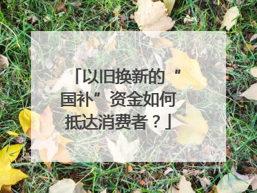 以旧换新的“国补”资金如何抵达消费者？