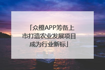 众橙APP筹备上市打造农业发展项目成为行业新标