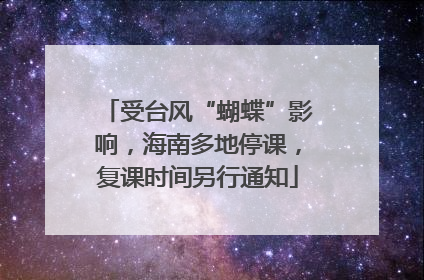 受台风“蝴蝶”影响，海南多地停课，复课时间另行通知