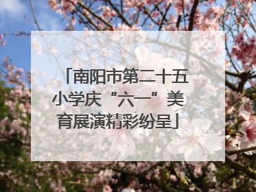 南阳市第二十五小学庆“六一”美育展演精彩纷呈