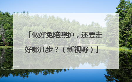 做好免陪照护，还要走好哪几步？（新视野）