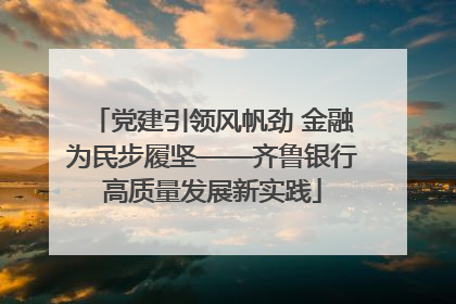 党建引领风帆劲 金融为民步履坚——齐鲁银行高质量发展新实践